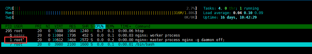 htop运行结果